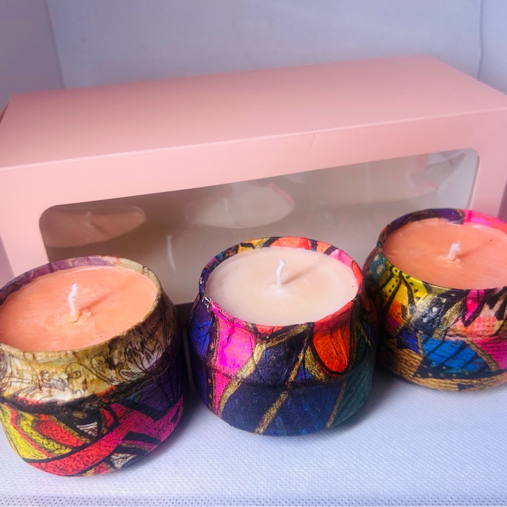 Colorful Handcrafted Candle Set